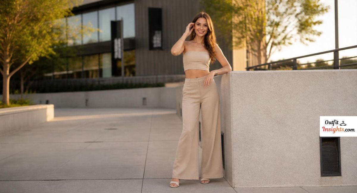 Women senior picture ideas featuring a coordinated two-piece outfit for stylish senior portraits.