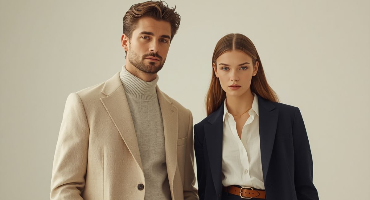 Old money fashion style neutral outfit aesthetic with blazer and elegant minimal look