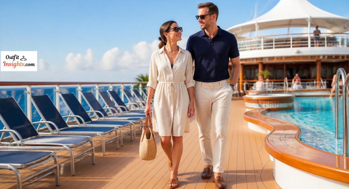 Cruise casual attire for Carnival Cruise featuring resort-style daytime outfits for men and women.